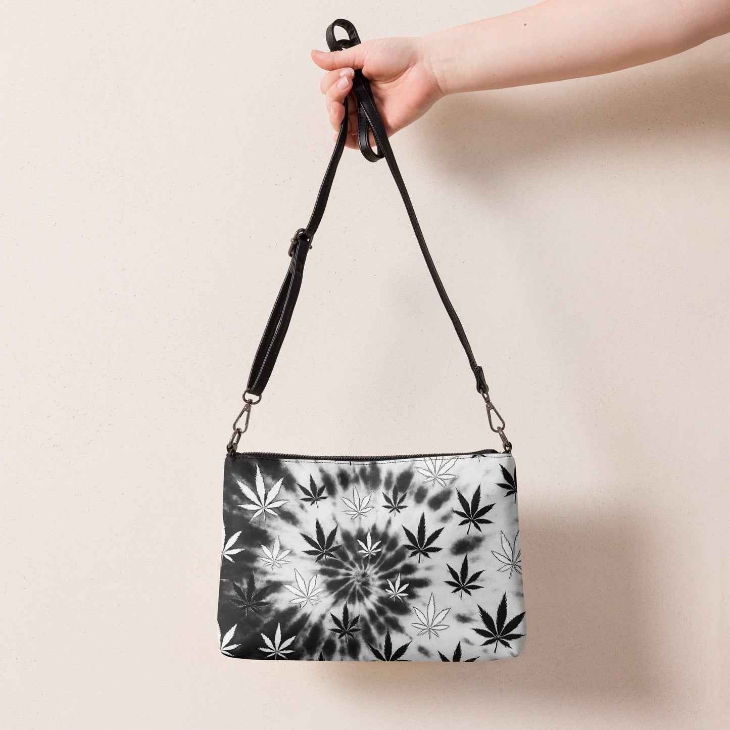 Black and white tiedye 420 Crossbody bag