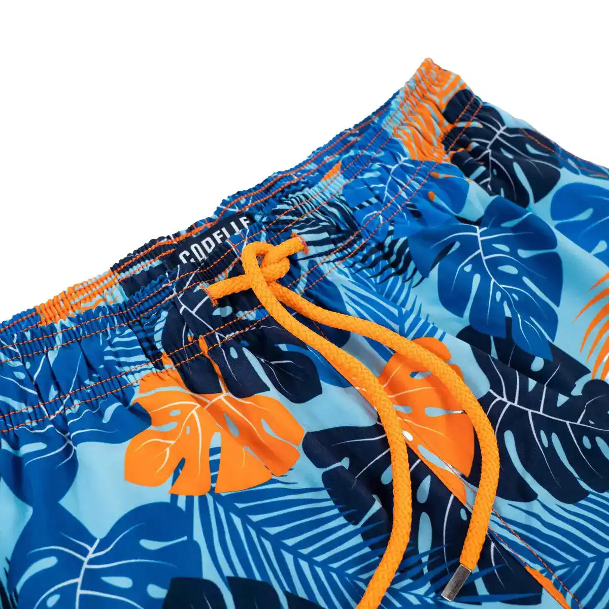 Blue Jungle Hybrid Short, Compression Lined Swim and Resort Trunk