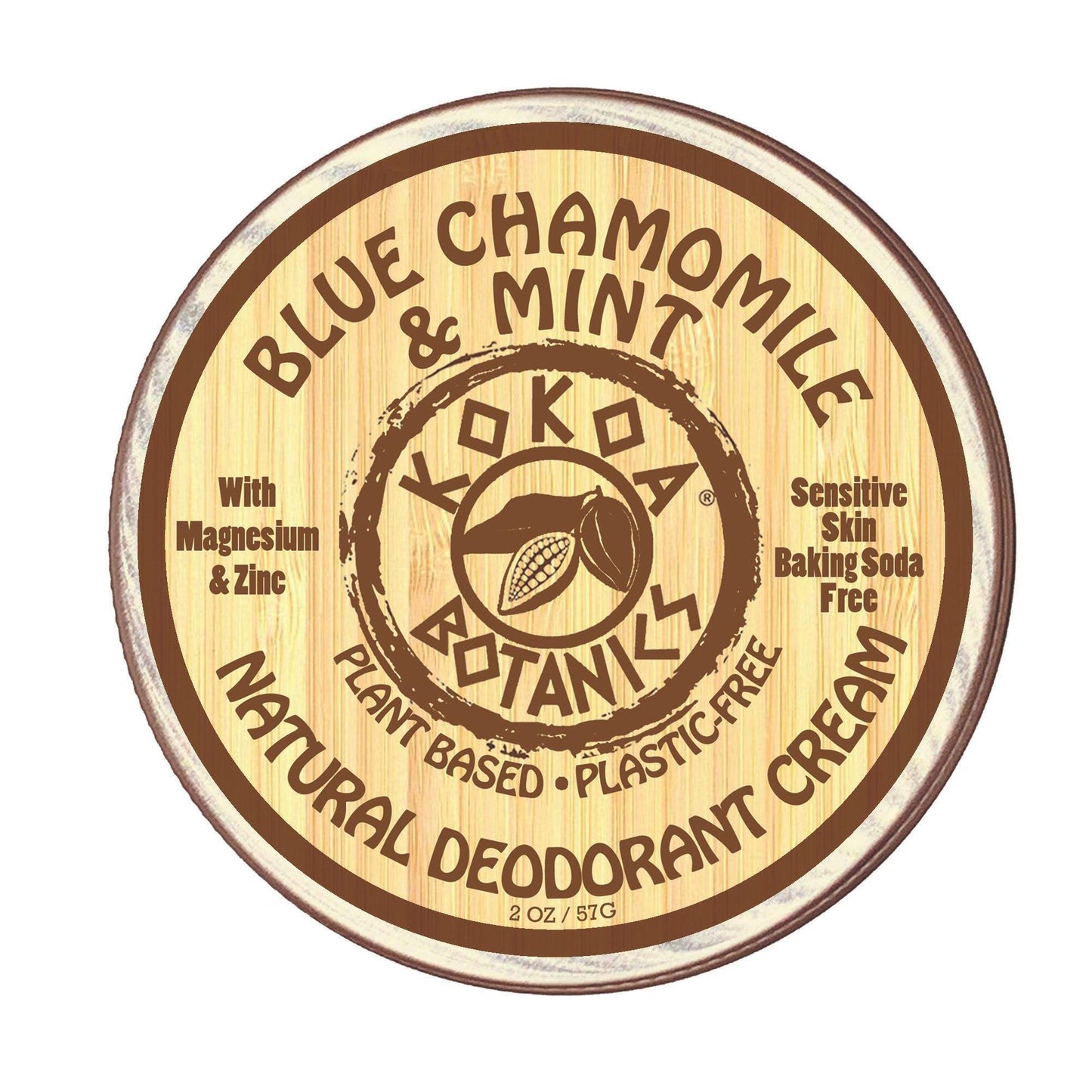 BLUE CHAMOMILE & MINT- Natural Deodorant Cream - Sensitive Skin – Baking Soda-Free 2.5 oz