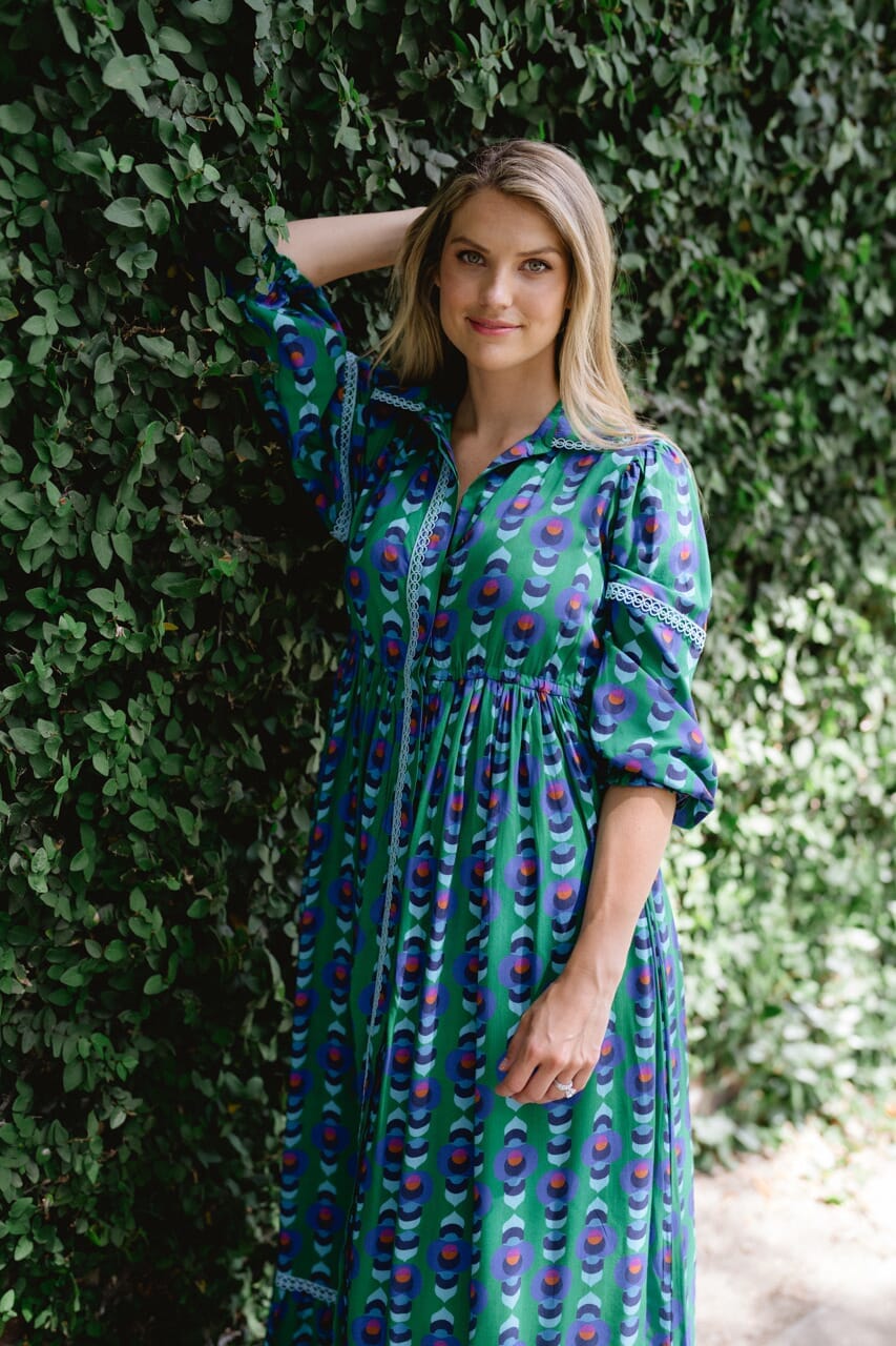 Alexi Maxi Dress- Winter Cobalt Green