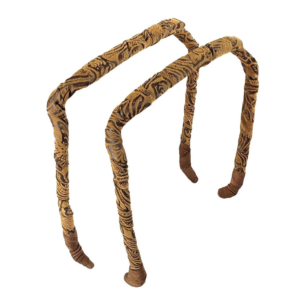 Brown Swirls Faux Leather Headband