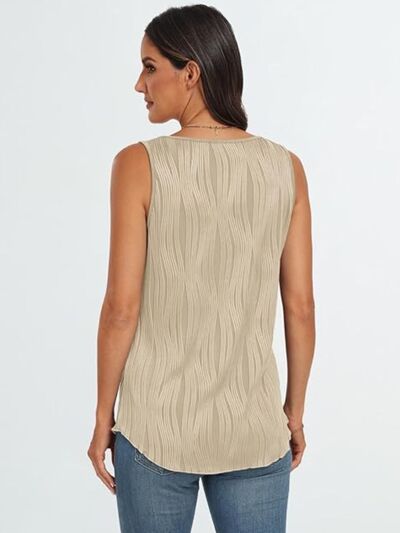 Round Neck Wide Strap Tank - Sybaritic Boutique