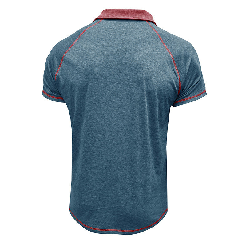 Men's Cotton Blend Contrast Stitch Polo Shirt - Athletic Fit
