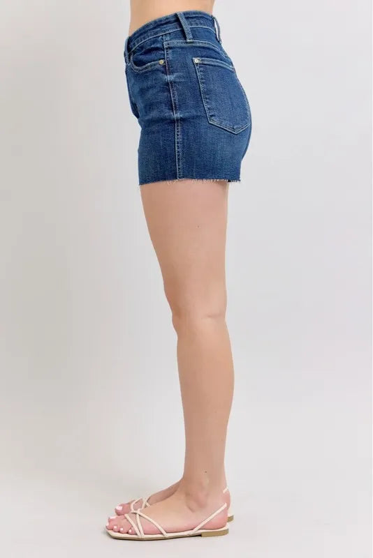 Judy Blue High Waist Criss-Cross Waistband Denim Shorts