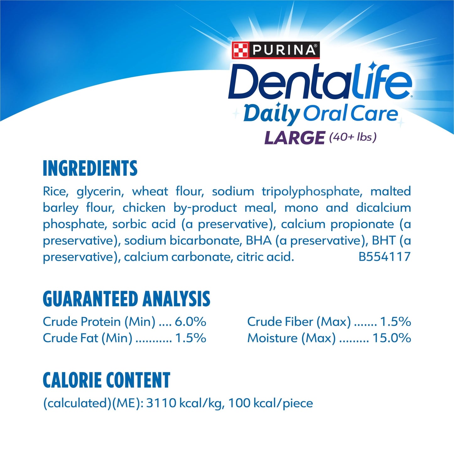 Purina Daily Oral Care Large Dog Treats Dental Chews with Chicken