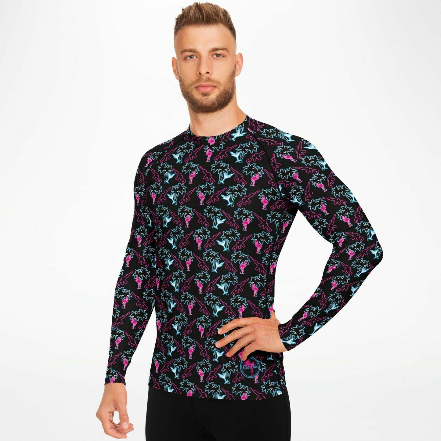 Rad Palm Neon Attack Rash Guard