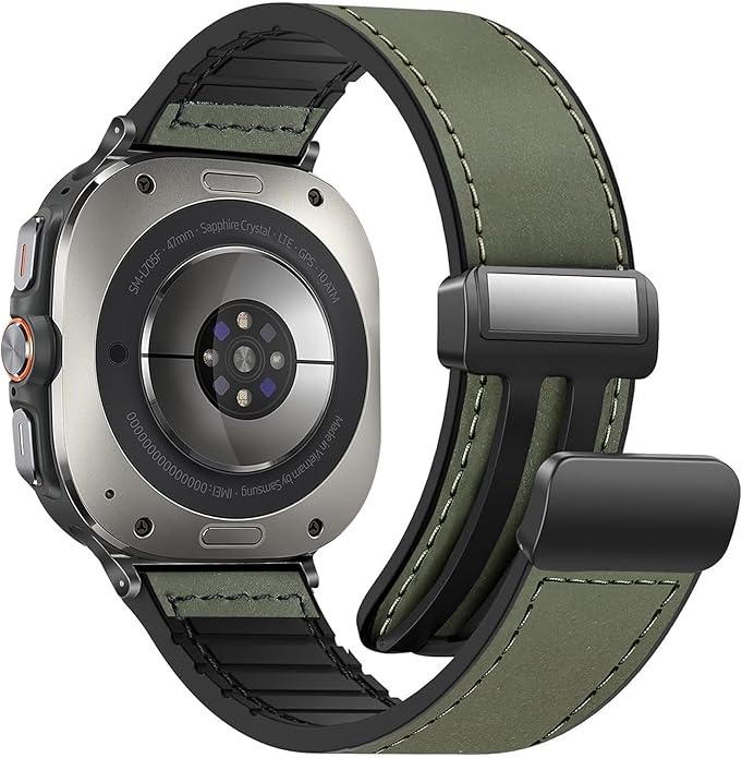 Magnetic Leather Watch Band for Samsung Galaxy Watch Ultra