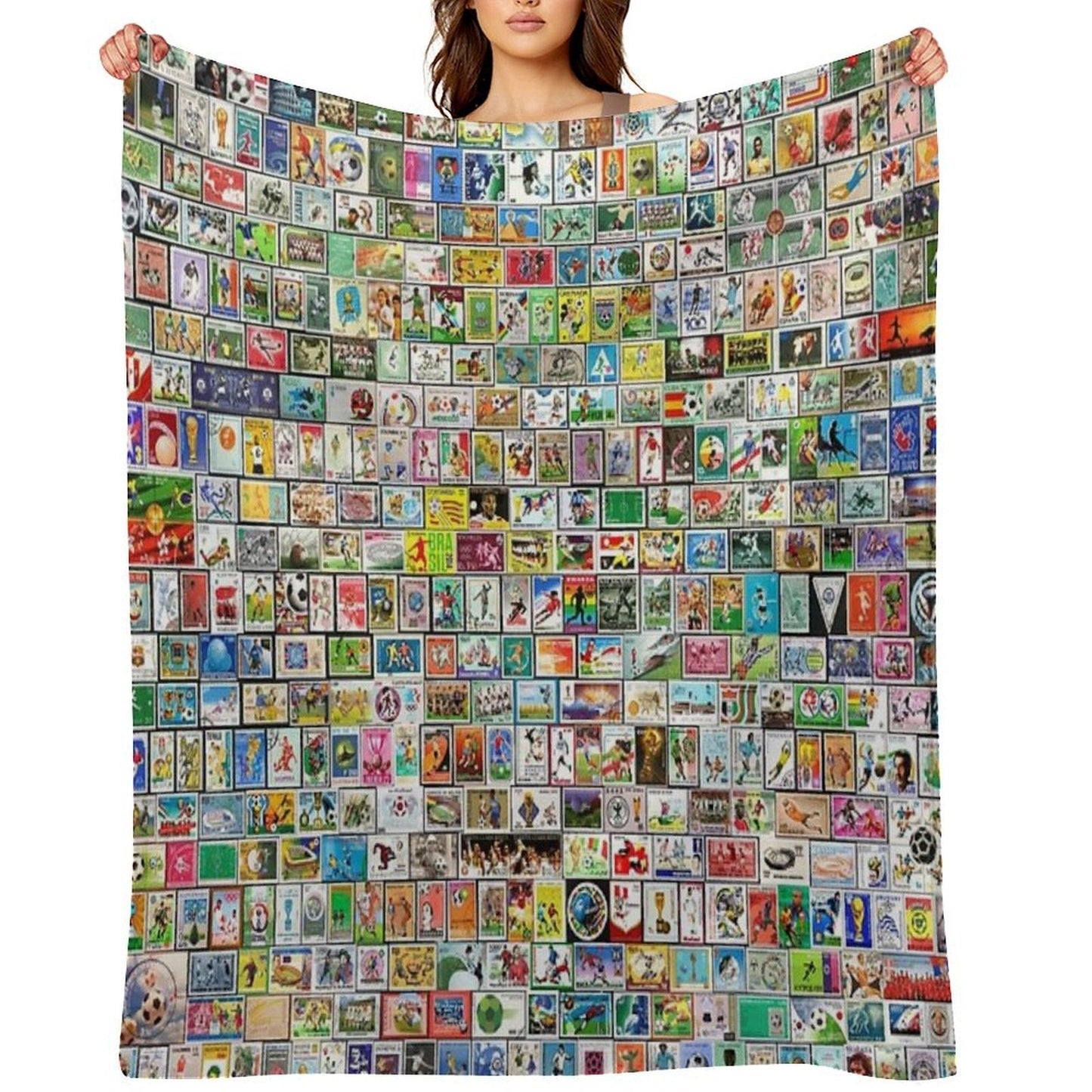 Soccer Stamps Throw Blanket