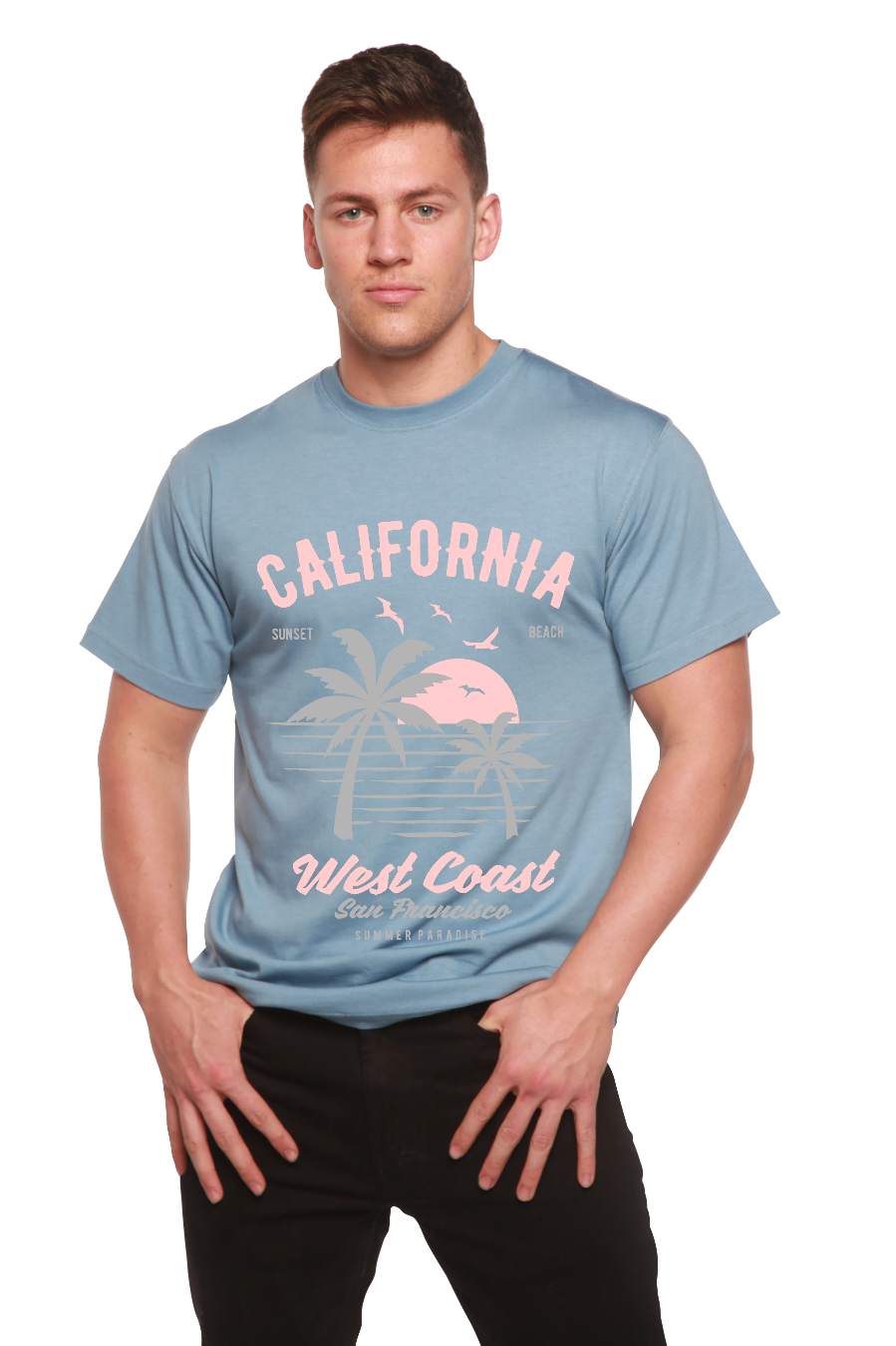 California West Coast Men's Bamboo Viscose/Organic Cotton Short Sleeve Graphic T-Shirt