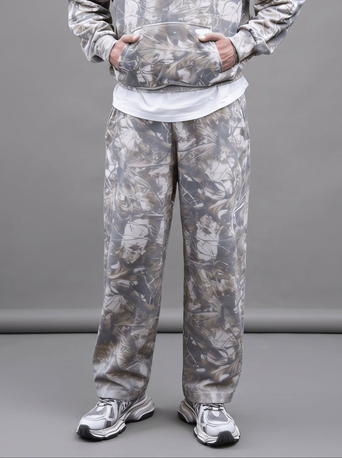 Camo Oversized Heavyweight French Terry Open-Hem Sweatpants
