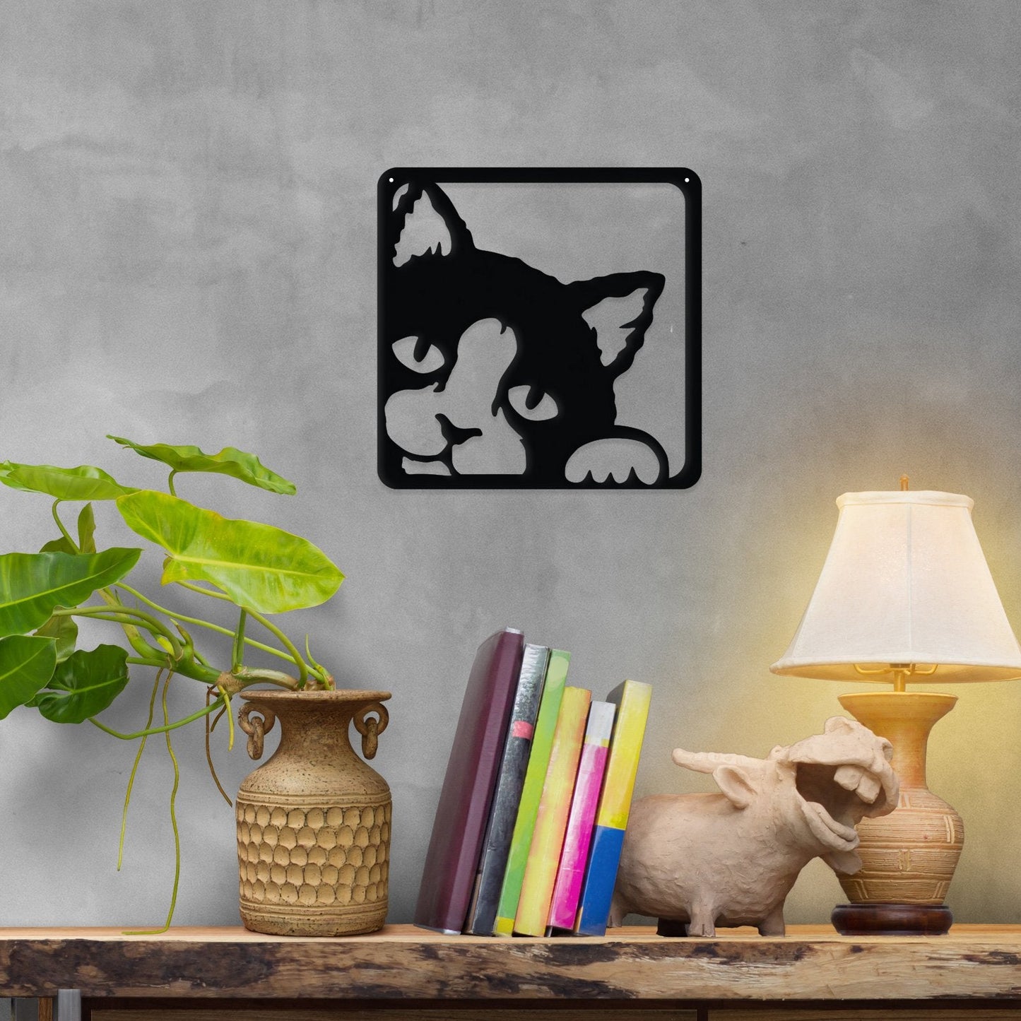 Peeking Kitty - Metal Wall Art/Décor