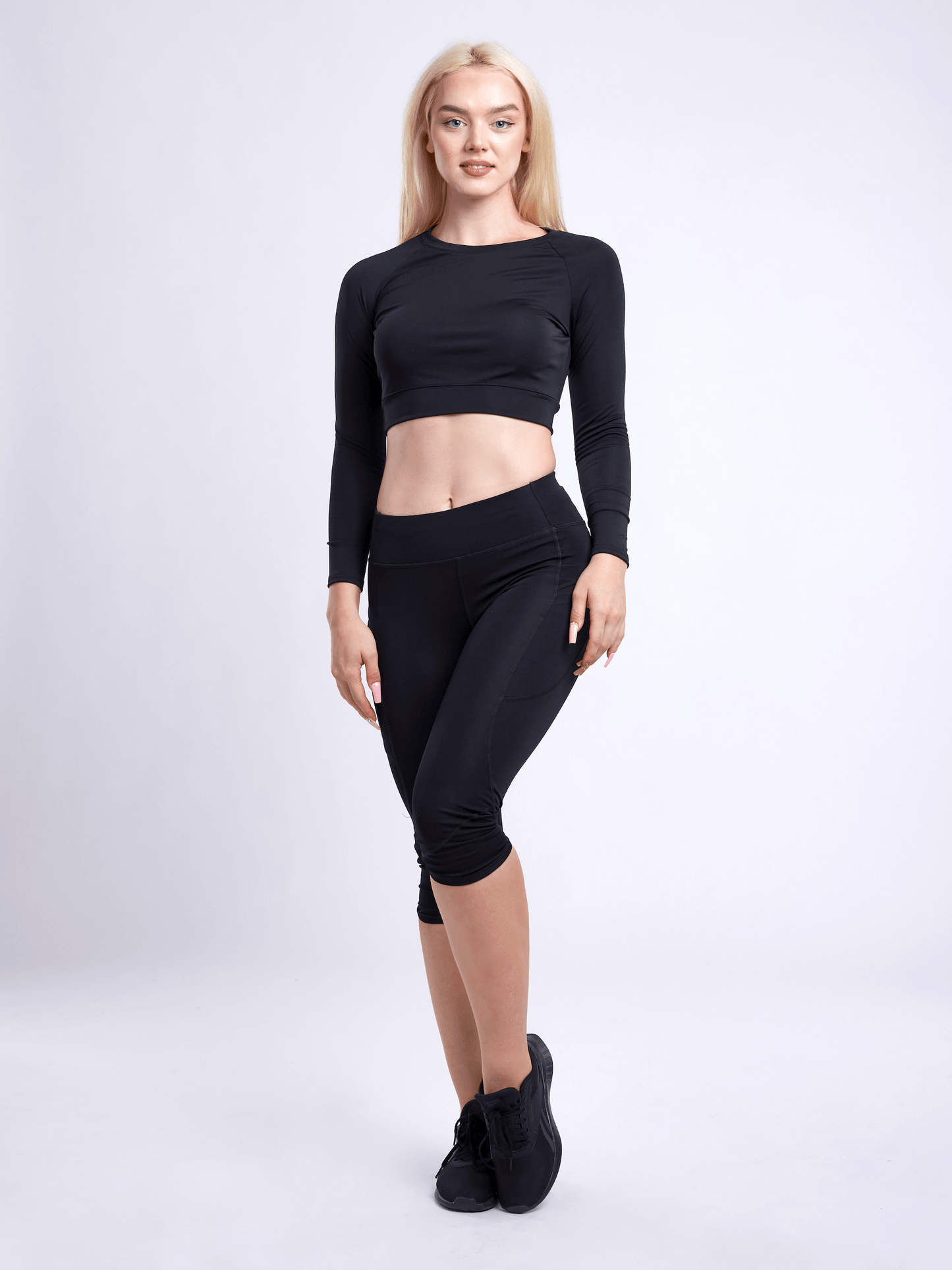 JupiterGear Mid-Rise Capri Fitness Leggings with Side Pockets