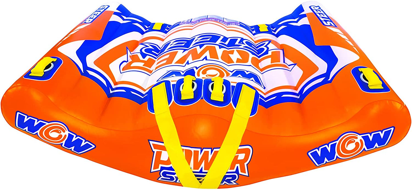 WOW Sports Power Steer 2 Person 2P Steerable Deck Tube Towable (22-WTO-4112)