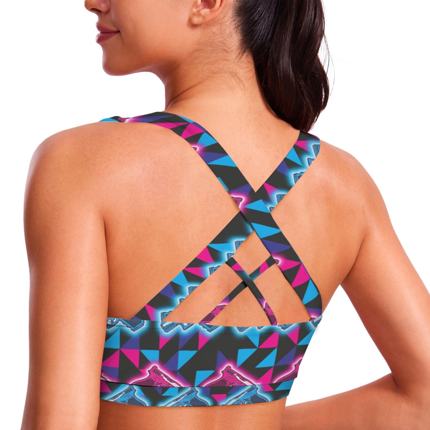 Neon Glocks Crisscross Sports Bra