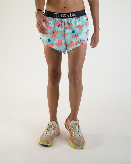Men's Flying Pigs 2" Half Split Shorts (XS, S, M, L, XL)