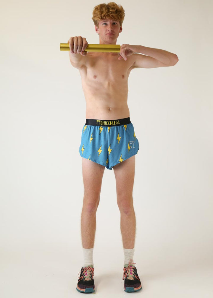 Men's Blue Bolts 2" Half Split Shorts (XS, S, M, L, XL)