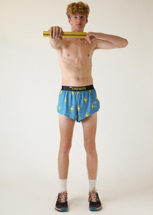 Men's Blue Bolts 2" Half Split Shorts (XS, S, M, L, XL)