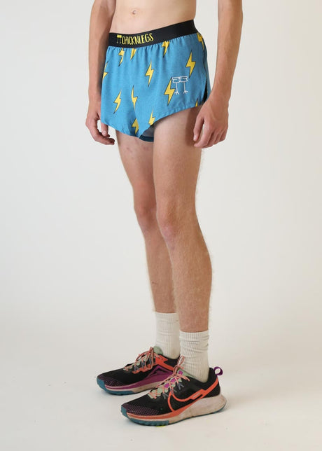 Men's Blue Bolts 2" Half Split Shorts (XS, S, M, L, XL)