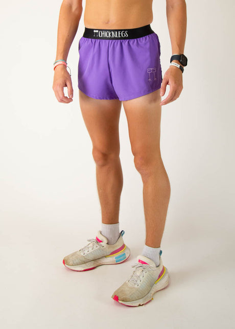 Men's Purple 2" Half Split Shorts (XS, S, M, L, XL)