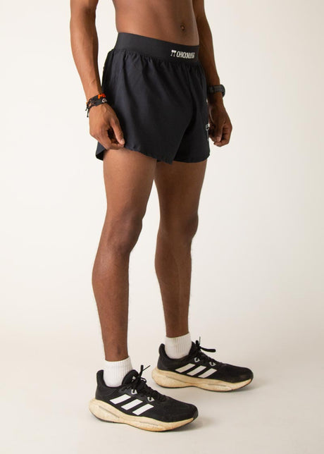 Men's Black 4" Half Split Shorts