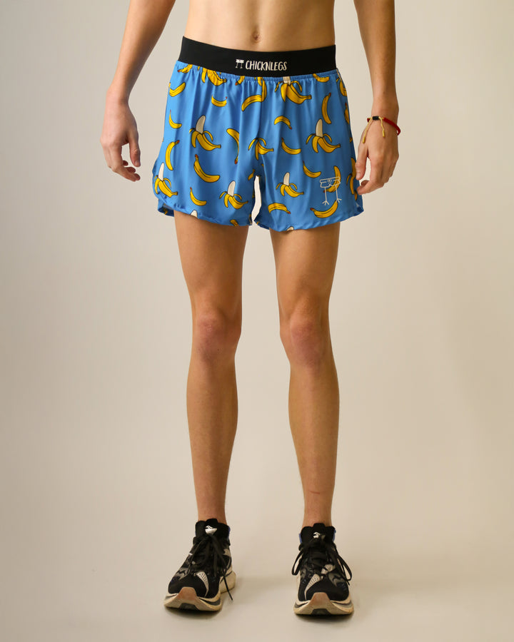 Men's Blue Bananas 4" Half Split Shorts