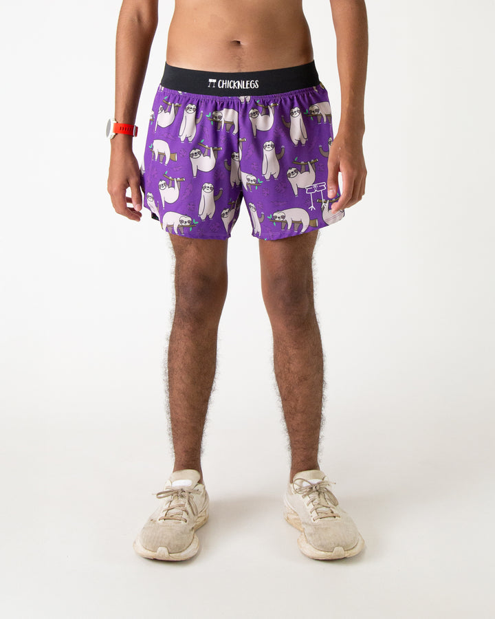 Men's Sloths 4" Half Split Shorts (Purple)
