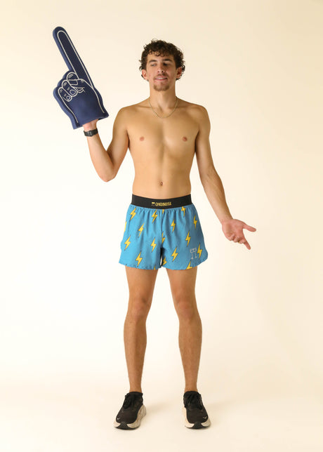 Men's Blue Bolts 4" Half Split Shorts