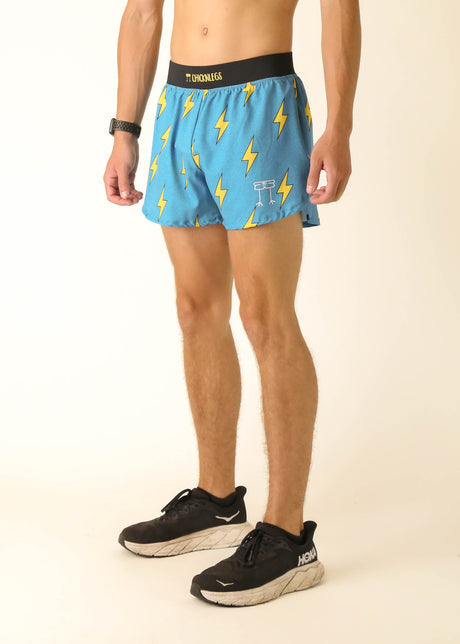Men's Blue Bolts 4" Half Split Shorts