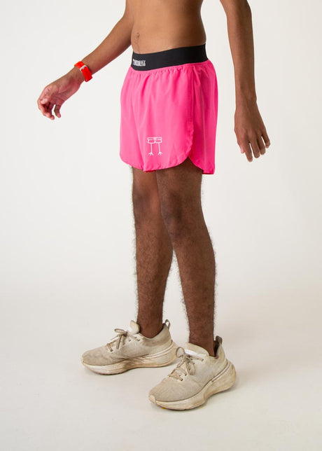 Men's Neon Pink 4" Half Split Shorts