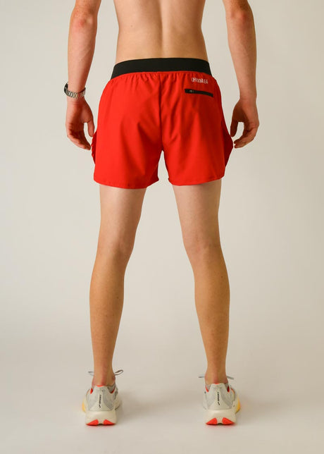 Men's Red 4" Half Split Shorts