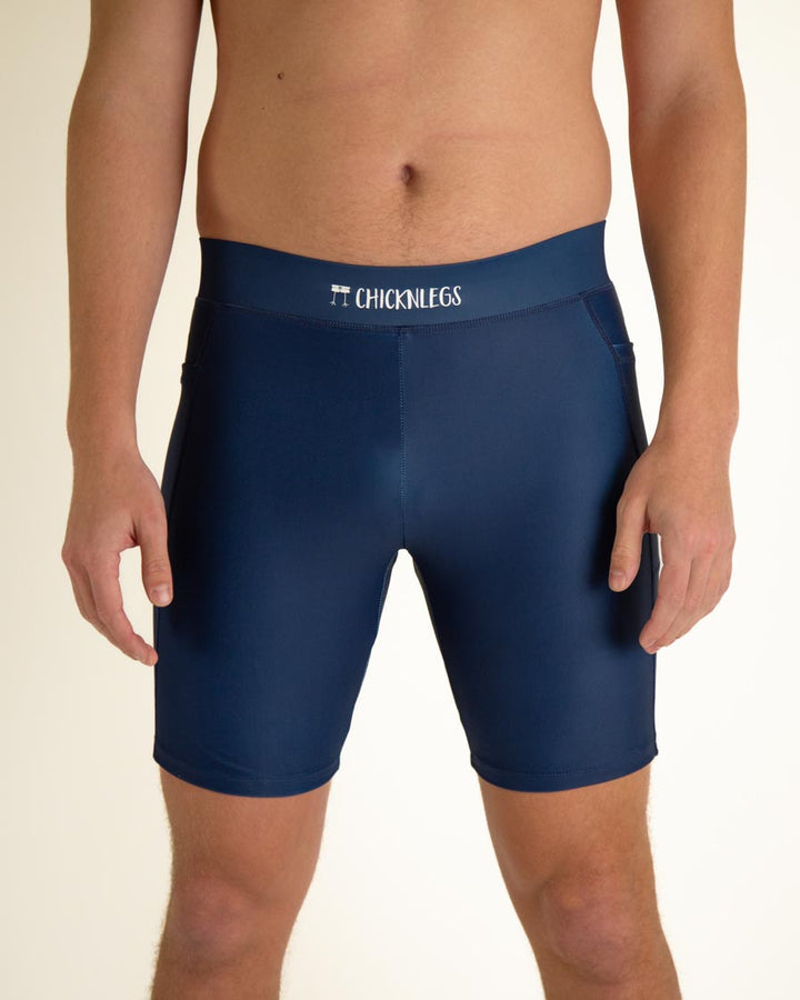 Men's Navy Blue 8" Half Tights XS S M L XL