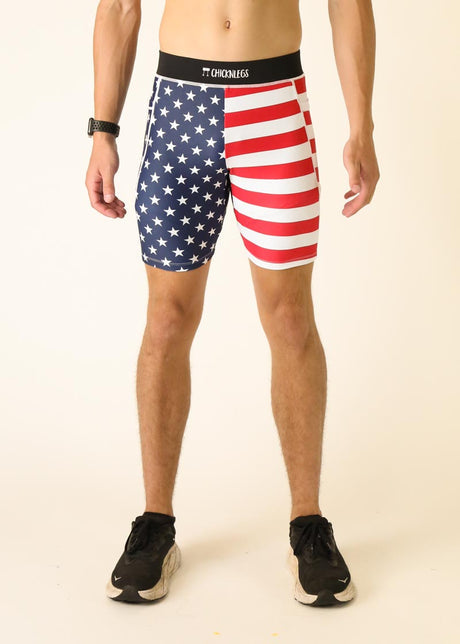 Men's USA 8" Half Tights (XS S M L XL)