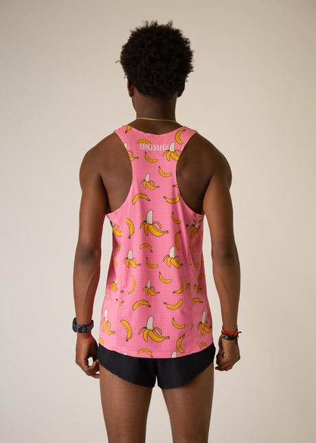 Men's Pink Bananas Performance Singlet XS S M L XL
