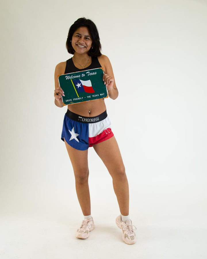 Women's Texas 1.5" Split Shorts (Red, White & Blue) XXS, XS, S, M, L, XL