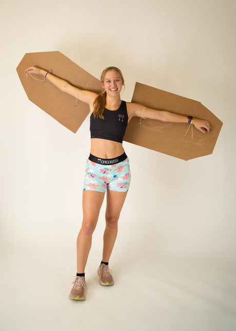 Women's Flying Pigs 3" 2-Pocket Compression Shorts XS S M L XL