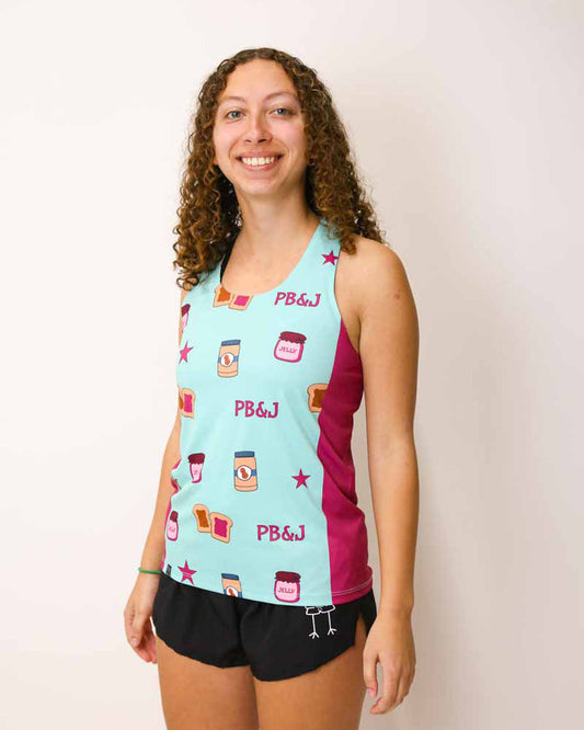 Women's PB&J Performance Singlet (Light Blue/Magenta) XXS-XL