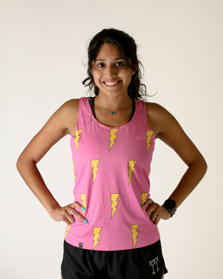Women's Pink Bolts Performance Singlet XXS-XL