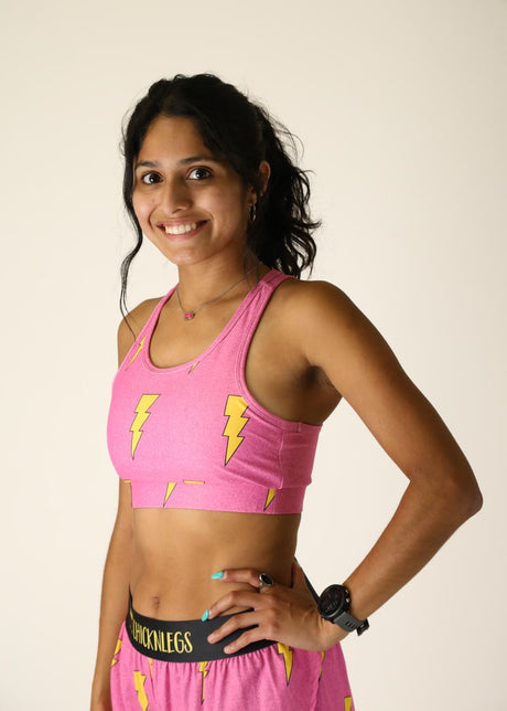 Women's Pink Bolts OG Sports Bra