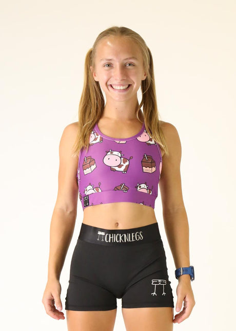 Women's Choccy Cows OG Sports Bra (Purple) XXS-XL