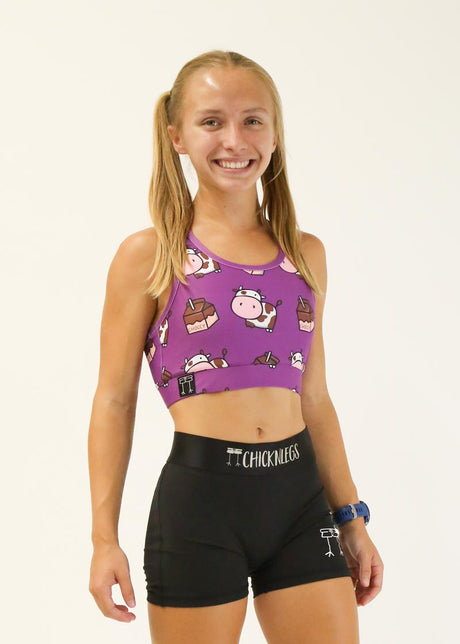 Women's Choccy Cows OG Sports Bra (Purple) XXS-XL