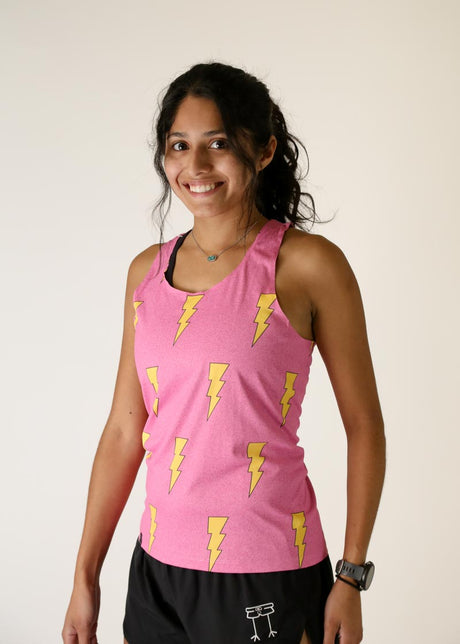 Women's Pink Bolts Performance Singlet XXS-XL