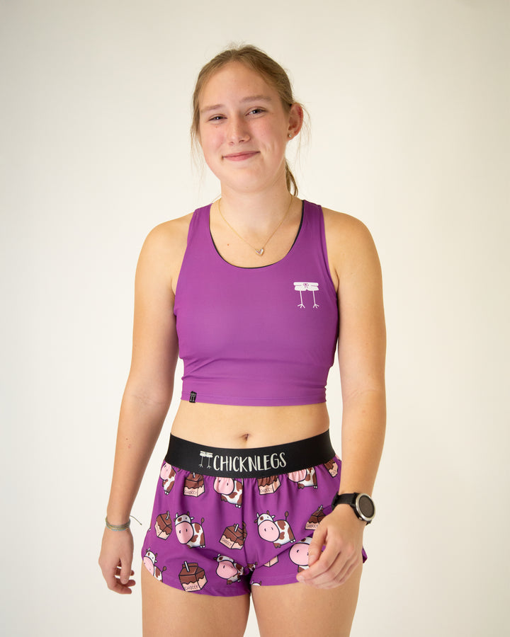 Women's Deep Purple Power Crop Top XS-XL