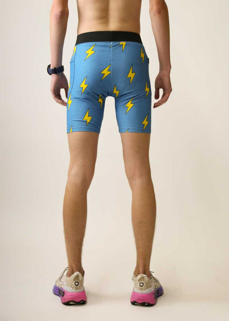 Men's Blue Bolts 8" Half Tights XS S M L XL