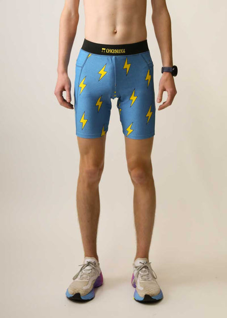 Men's Blue Bolts 8" Half Tights XS S M L XL