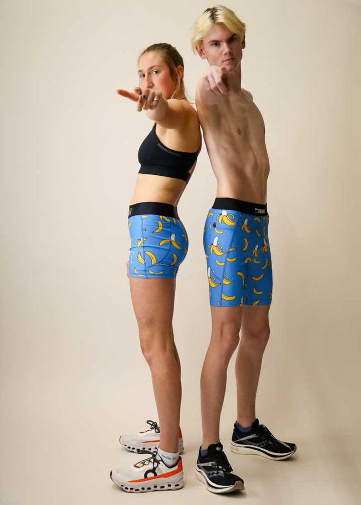 Men's Blue Bananas 8" Half Tights XS S M L XL