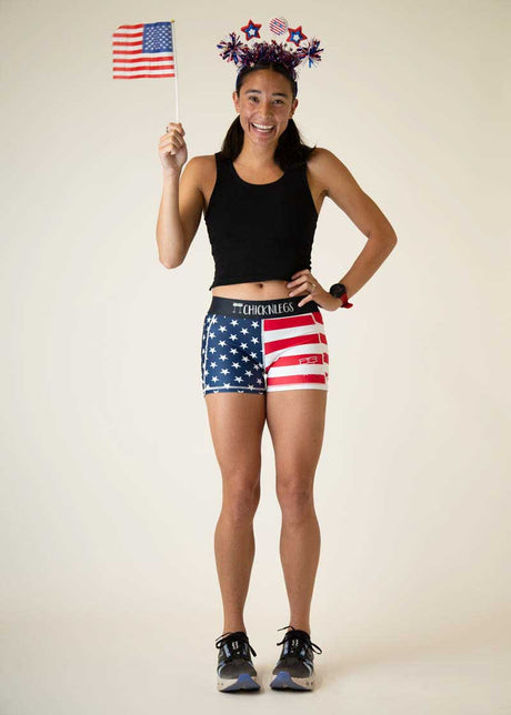 Women's USA 3" 2-Pocket Compression Shorts XS S M L XL