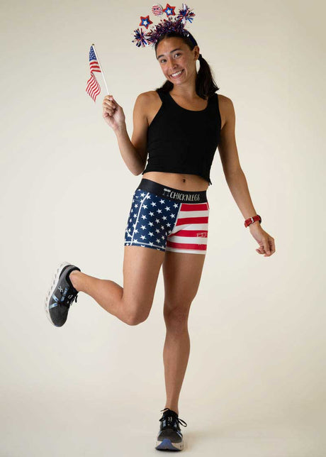 Women's USA 3" 2-Pocket Compression Shorts XS S M L XL