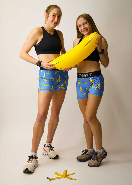 Women's Blue Bananas 3" 2-Pocket Compression Shorts XS S M L XL