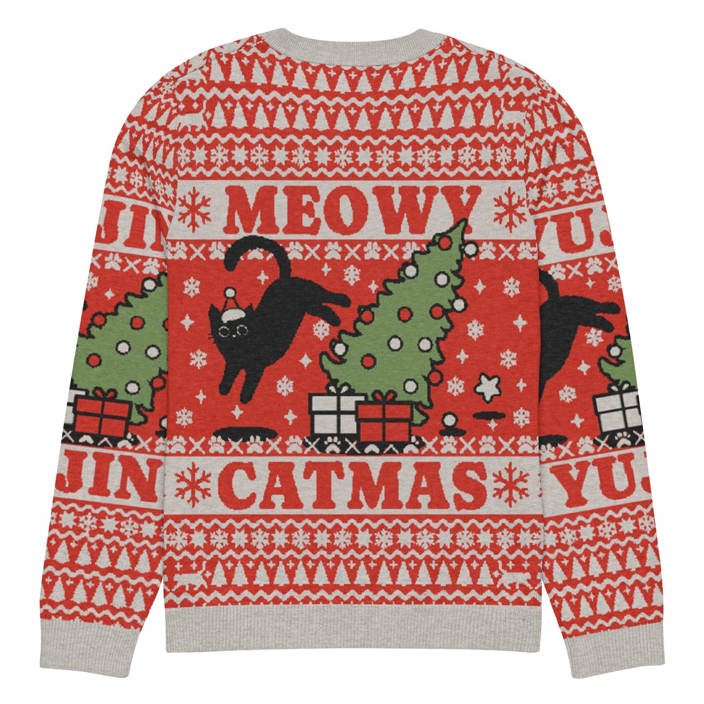 Meowy Catmas Cat Christmas Ugly Sweatshirt