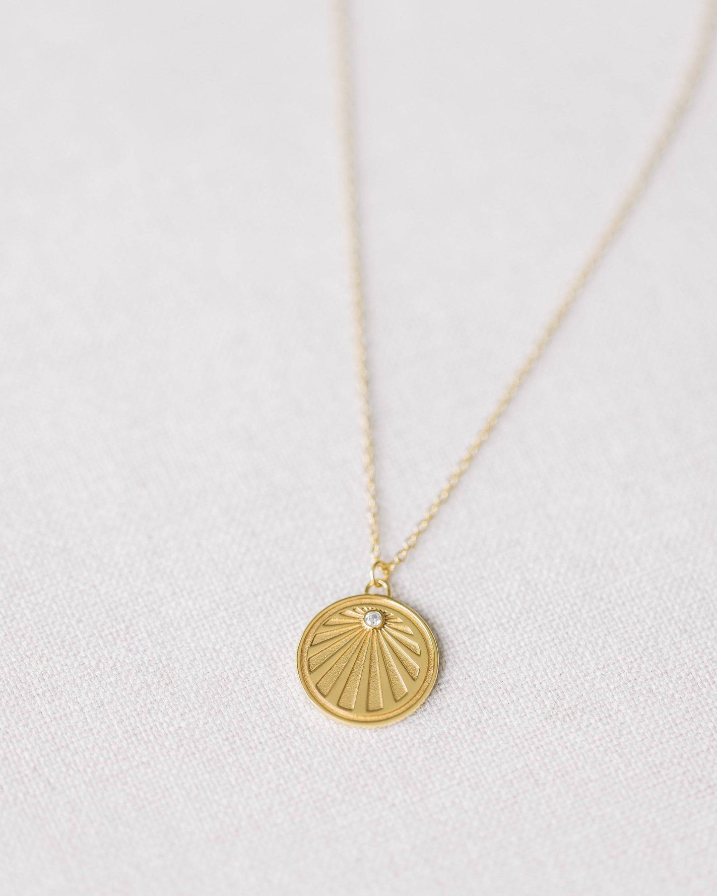 Gold Crystal Sunray Necklace